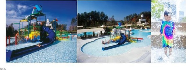 214 Ashdown Forest Ln, Cary, NC 27519 - community play area featuring a water play area and a community pool