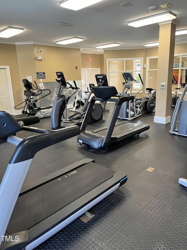 214 Ashdown Forest Ln, Cary, NC 27519 - workout area with crown molding