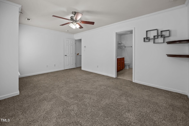 9908 Jerome Ct, Raleigh, NC 27617 - unfurnished bedroom with carpet, ornamental molding, and connected bathroom