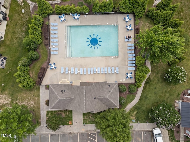 9908 Jerome Ct, Raleigh, NC 27617 - drone / aerial view of a pool