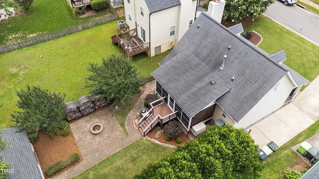 1033 Mills St, Raleigh, NC 27608 - aerial view of property and surrounding area