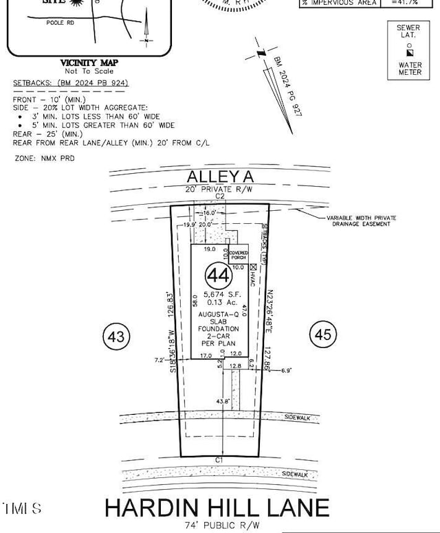 1216 Hardin Hill Ln, Knightdale, NC 27545 - survey map / technical document
