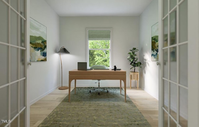 1216 Hardin Hill Ln, Knightdale, NC 27545 - office with wood finished floors and french doors