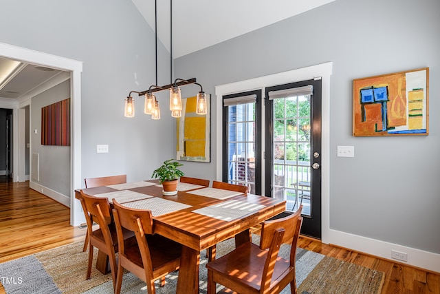 405 Culvert St, Apex, NC 27502 - dining space featuring baseboards and light wood-type flooring
