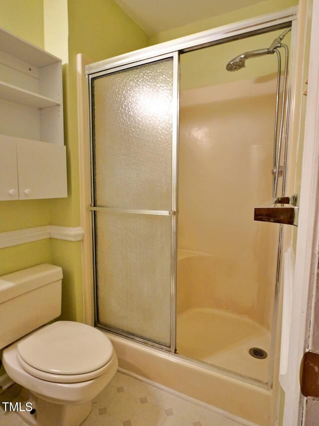 637 Shadywood Ln, Raleigh, NC 27603 - full bath with an enclosed shower and tile patterned floors