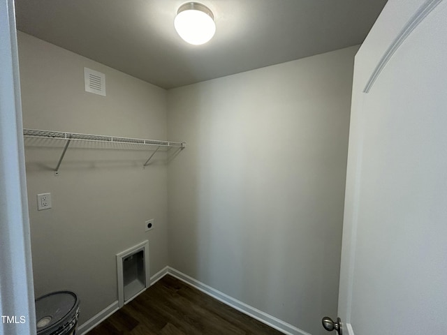 201 W Railroad St, Robersonville, NC 27871 - laundry room with electric dryer hookup and dark wood-style flooring