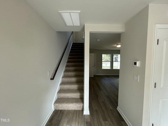 201 W Railroad St, Robersonville, NC 27871 - staircase featuring baseboards and wood finished floors