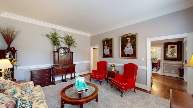 604 Hillcrest Pl, Goldsboro, NC 27534 - living area featuring crown molding and wood finished floors