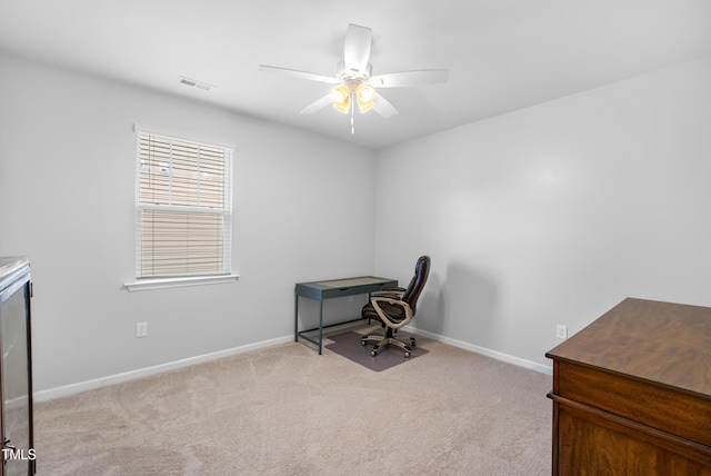 7117 Crested Iris Pl, Durham, NC 27703 - unfurnished office featuring ceiling fan and carpet