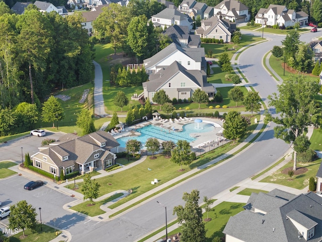 1325 Mackinaw Dr, Wake Forest, NC 27587 - aerial view of residential area with a pool area