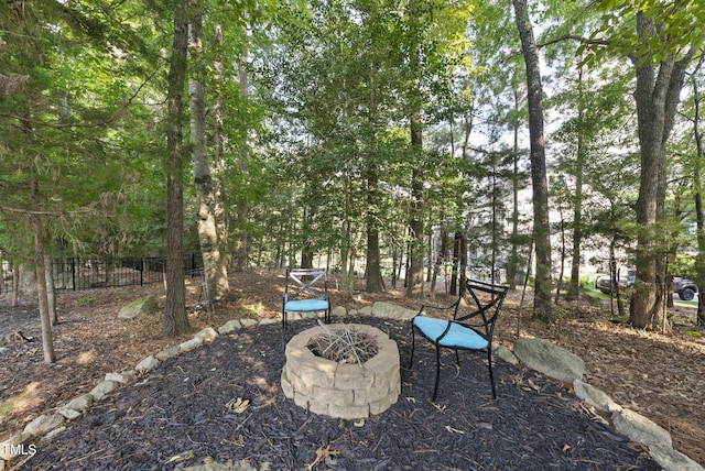 1325 Mackinaw Dr, Wake Forest, NC 27587 - view of yard with a fire pit