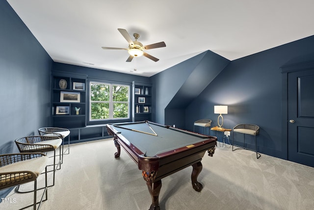 1325 Mackinaw Dr, Wake Forest, NC 27587 - playroom featuring carpet, ceiling fan, and pool table
