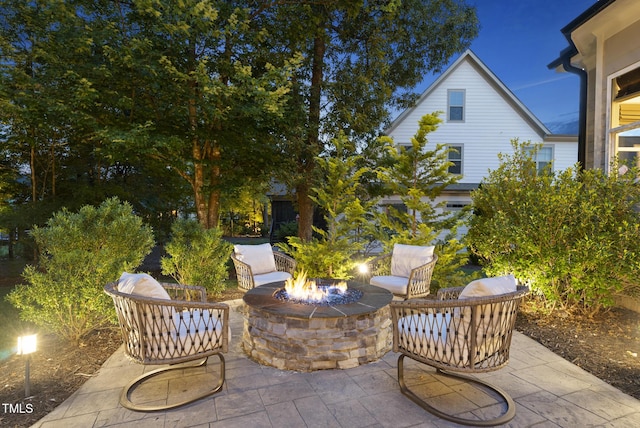 1325 Mackinaw Dr, Wake Forest, NC 27587 - view of patio / terrace with an outdoor fire pit