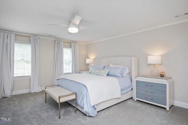 2008 Corberrie Ln, Raleigh, NC 27613 - bedroom with crown molding, a ceiling fan, and carpet