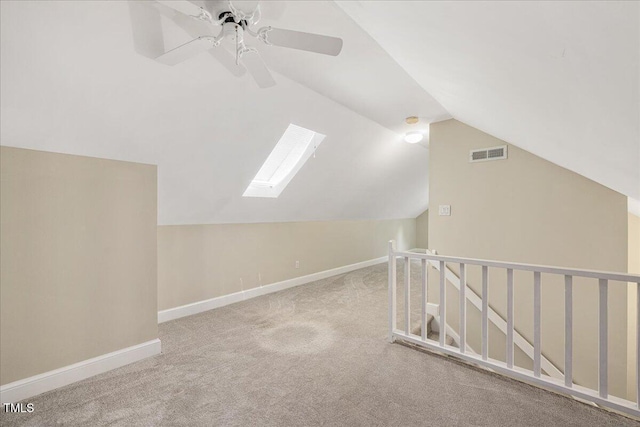 2008 Corberrie Ln, Raleigh, NC 27613 - bonus room featuring lofted ceiling, carpet floors, a skylight, and ceiling fan