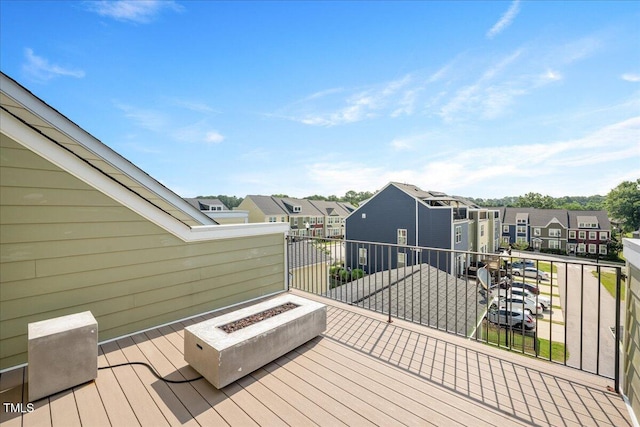 513 Brooks St, Wake Forest, NC 27587 - deck featuring a residential view and a fire pit