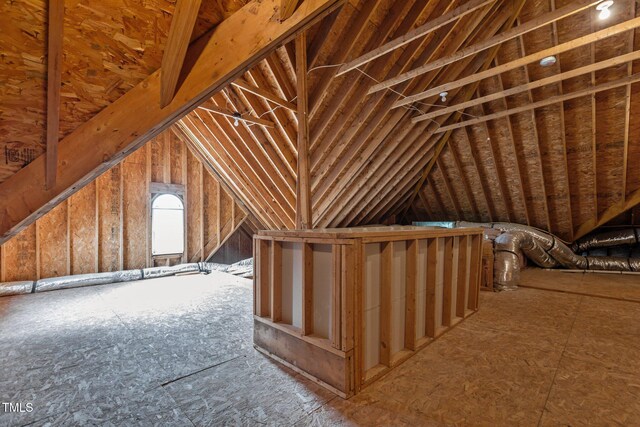 4315 Sugar Pine Ln, Durham, NC 27705 - unfinished attic with an upstairs landing