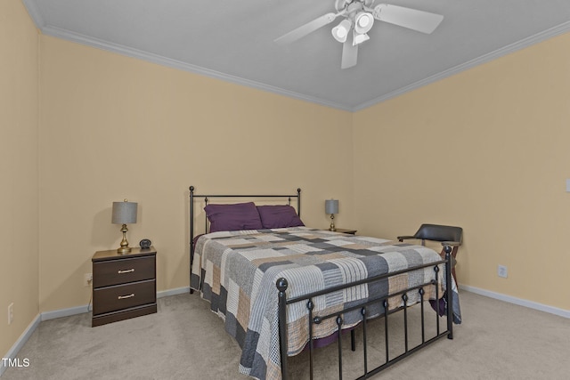 3159 Wisteria Ln Unit 202, Fayetteville, NC 28314 - bedroom with carpet flooring, ornamental molding, and ceiling fan
