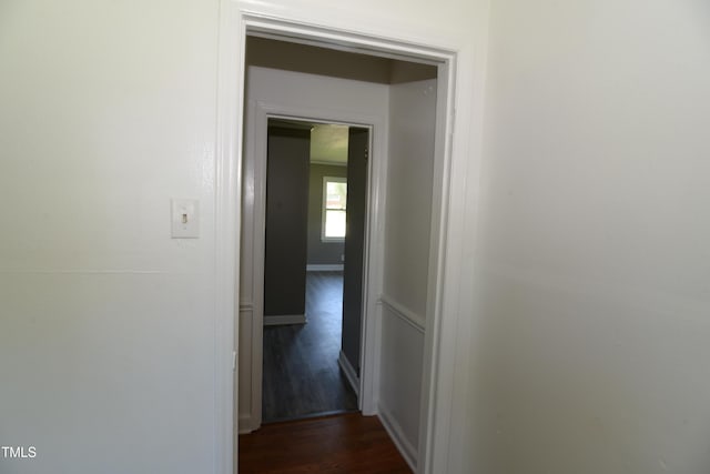 521 S Lombard St, Clayton, NC 27520 - corridor with dark wood-type flooring and baseboards