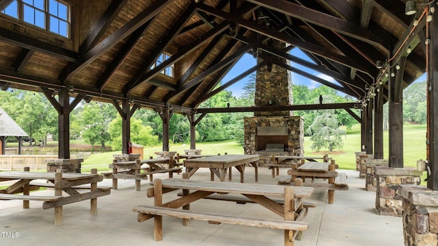 310 Hidden Lake Dr, Youngsville, NC 27596 - view of property's community featuring a gazebo, a yard, a patio, and view of scattered trees