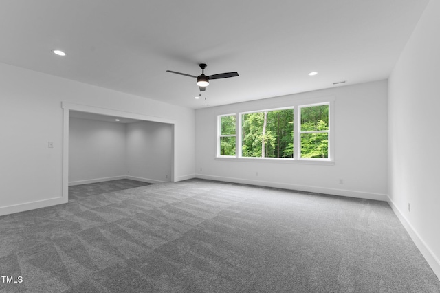 310 Hidden Lake Dr, Youngsville, NC 27596 - empty room featuring carpet flooring, recessed lighting, and a ceiling fan
