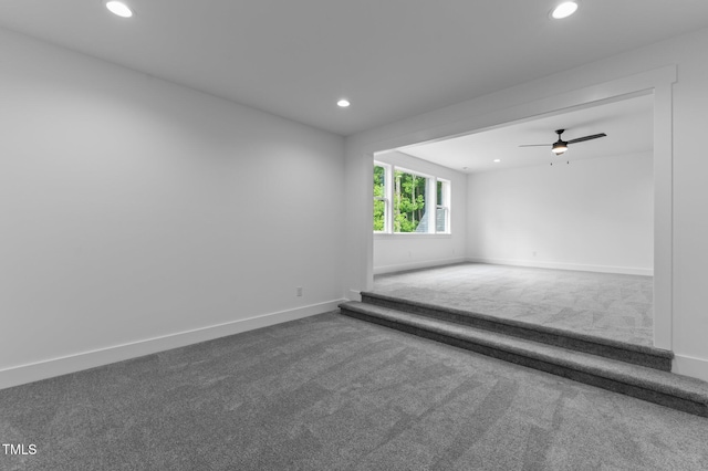 310 Hidden Lake Dr, Youngsville, NC 27596 - spare room with carpet, recessed lighting, and a ceiling fan