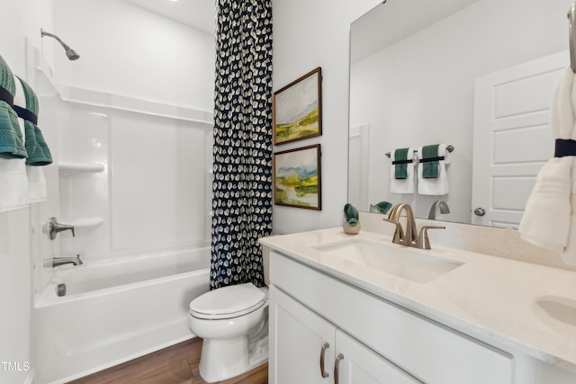 2808 Kempthorne Rd Lot 61, Cary, NC 27519 - bathroom with shower / bath combo, double vanity, and wood finished floors