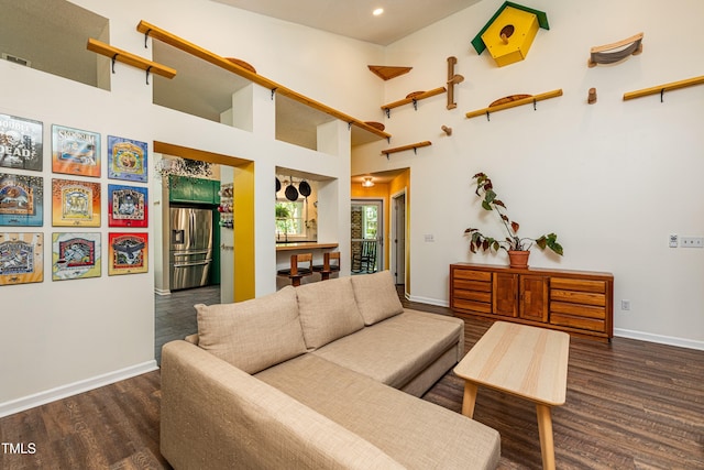 3616 Culater Ct, Raleigh, NC 27616 - living area with wood finished floors, recessed lighting, and a high ceiling