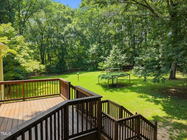 6001 Waters Way Dr, Raleigh, NC 27606 - wooden terrace with a yard