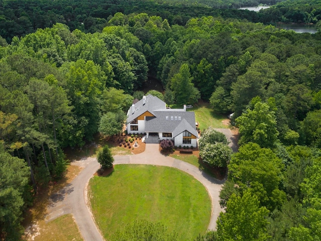 1004 Buttar Ln, Raleigh, NC 27614 - view from above of property with a forest and a large body of water