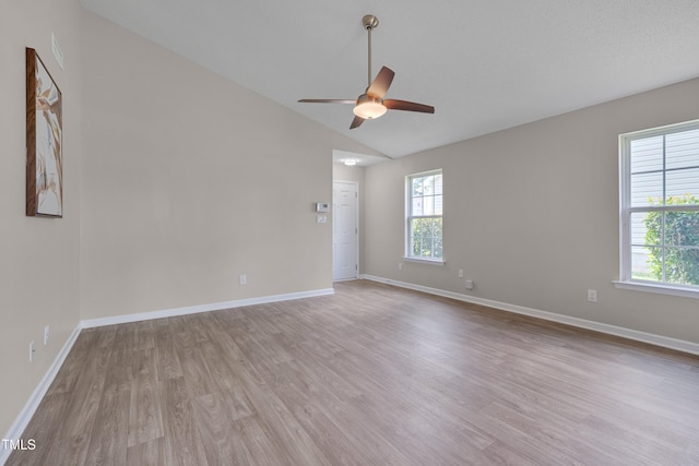 5000 Silverdene St, Raleigh, NC 27616 - spare room featuring healthy amount of natural light, light wood-style floors, a ceiling fan, and lofted ceiling