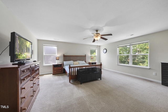 702 Pitch Pine Dr, Creedmoor, NC 27522 - bedroom with light carpet and ceiling fan