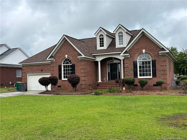 518 Maple Leaf Way, Lumberton, NC 28358 - traditional-style home with crawl space, brick siding, a garage, and a shingled roof