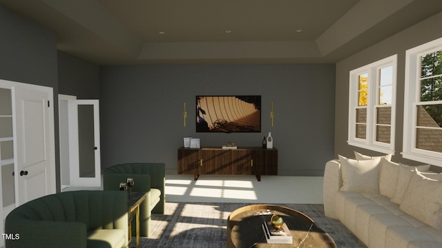 802 Warren Ave, Cary, NC 27511 - living area with a tray ceiling