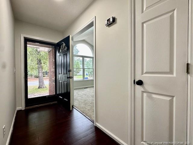 162 E Twelve Oaks Rd, Raeford, NC 28376 - foyer featuring baseboards and dark wood-style floors