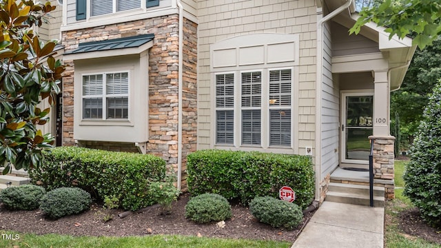 100 Tobacco Leaf Ln, Apex, NC 27502 - view of exterior entry with stone siding