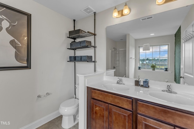 525 Willow Breeze Ct, Zebulon, NC 27597 - full bath featuring double vanity, tile patterned floors, and a shower