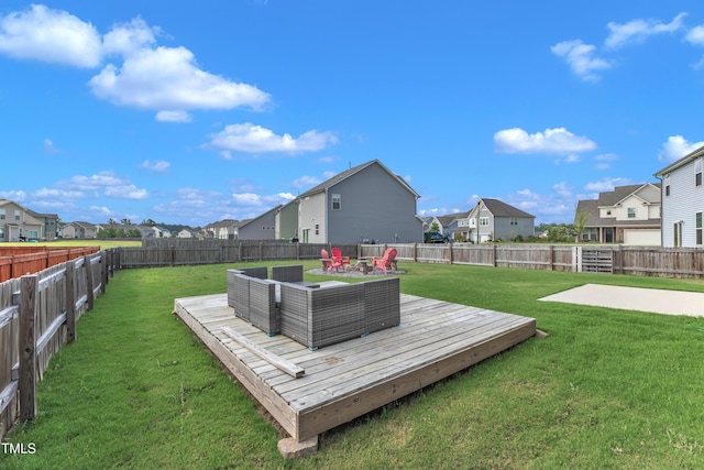 525 Willow Breeze Ct, Zebulon, NC 27597 - fenced backyard with a residential view and a wooden deck
