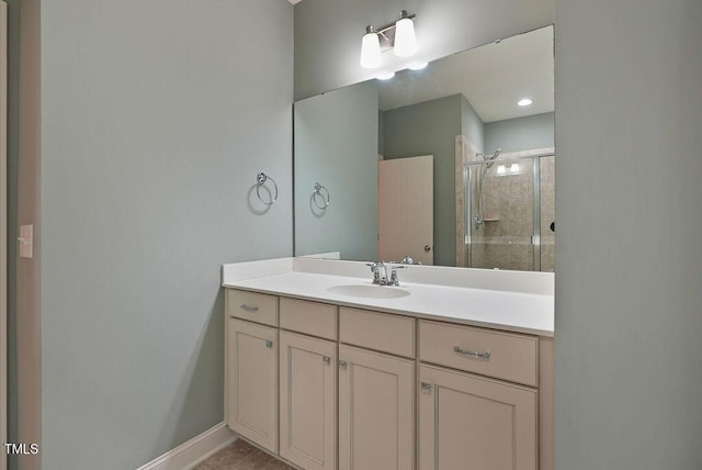 1962 Briar Chapel Pkwy, Chapel Hill, NC 27516 - bathroom featuring vanity and a shower stall