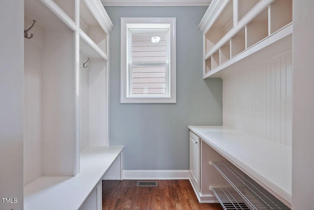 1962 Briar Chapel Pkwy, Chapel Hill, NC 27516 - mudroom featuring dark wood-style floors and baseboards