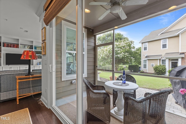 9302 Nellman Ln, Raleigh, NC 27617 - sunroom with a ceiling fan