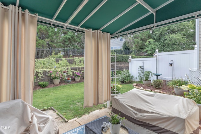 12227 Orchardgrass Ln, Raleigh, NC 27614 - fenced backyard featuring a patio area