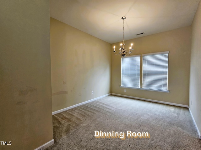 711 Keystone Park Dr Unit 78, Morrisville, NC 27560 - carpeted spare room featuring a chandelier and vaulted ceiling