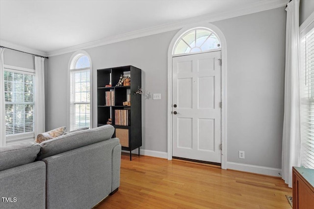 1819 Umstead Rd, Durham, NC 27712 - foyer entrance featuring ornamental molding and light wood-style flooring