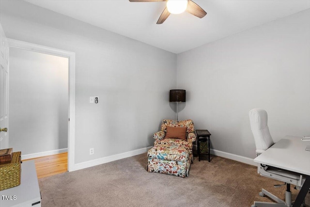 1819 Umstead Rd, Durham, NC 27712 - carpeted office space featuring a ceiling fan and baseboards