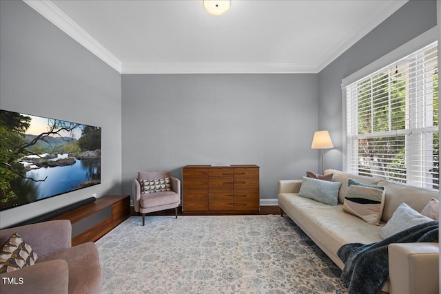 1330 Rodessa, Raleigh, NC 27607 - living area featuring ornamental molding and wood finished floors