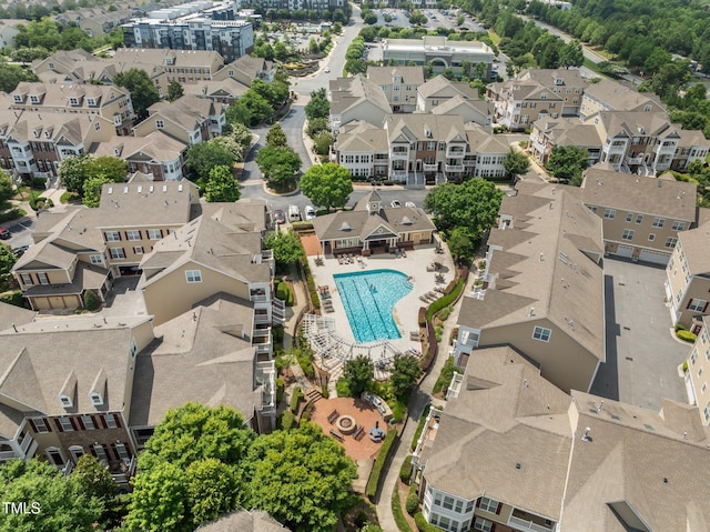 10310 Sablewood Dr Unit 211, Raleigh, NC 27617 - aerial view of residential area featuring a pool area