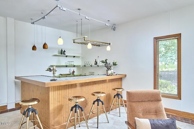 2334 Dawn Trl, Durham, NC 27712 - indoor wet bar featuring light carpet