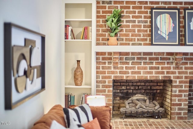 2334 Dawn Trl, Durham, NC 27712 - detailed view of a fireplace and built in features