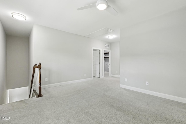 1625 Banks View Dr, Raleigh, NC 27603 - spare room with attic access, carpet floors, and a ceiling fan